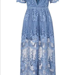 Stunning Blue Maxi with romper underneath XL